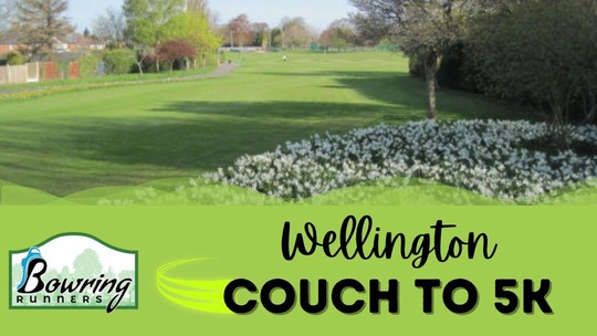 A photo of Bowring Park in Wellington on a sunny day. Text underneath reads: Wellington Couch to 5K