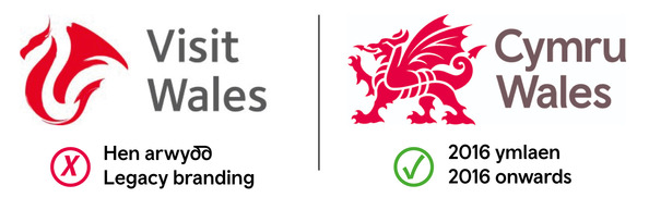 Visit Wales brand versions bilingual