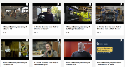 screenshot of various circular economy resources available on our website