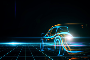 Digital outline of a car