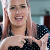 A person using sign language