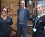enior research radiographers Victoria Morris (left) and Leigha Yardley with consultant clinical oncologist Martin Rolles