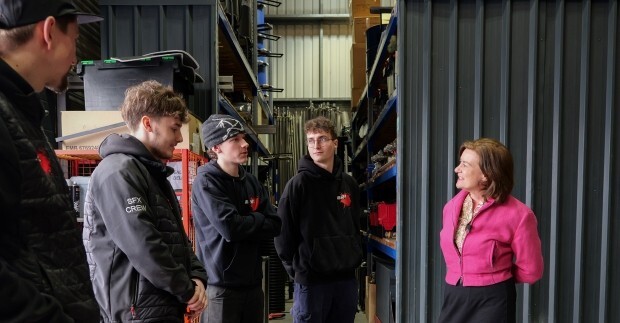 The First Minister meeting apprentices at Real SFX