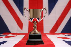 Union Jack and trophy 