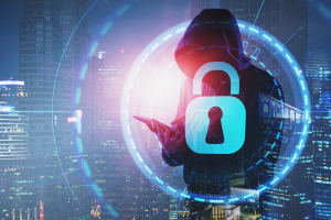 Cyber security - digital padlock 