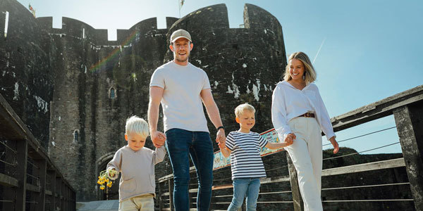 Caerphilly Castle family visitors