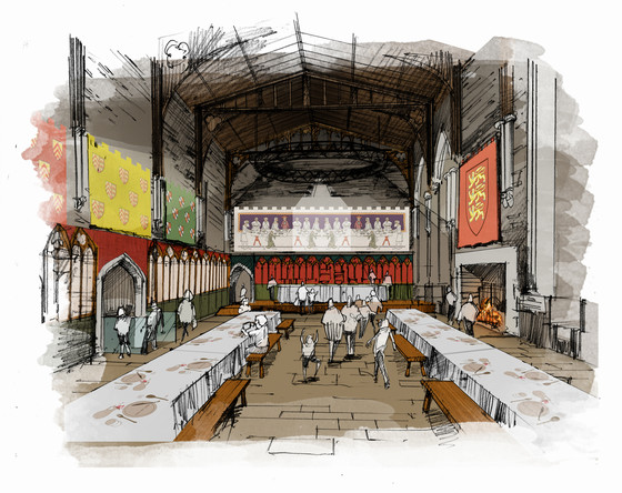 Artist impression of Caerphilly Castle Great Hall Transformation 