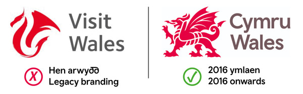 Visit Wales brand versions bilingual