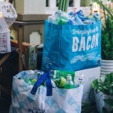 picture of bag with plastic bottles 
