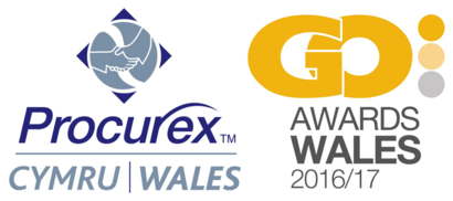 Procurex Wales and GO Awards logos