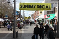 Sunday Social Market general with signs