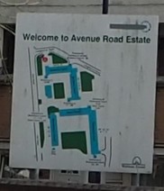 Welcome to Avenue Road Estate sign