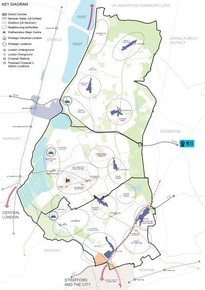 Draft Local Plan map of whole borough split into three areas