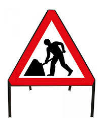 Road works sign