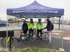 Enjoy Waltham Forest bike and cycle marking Lea Bridge 010220