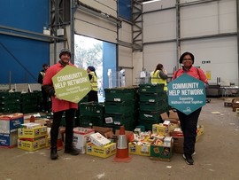 Volunteers doing their bit at the Community Help Network food hub