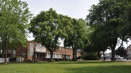 Chingford Library and Assembly Hall through The Green