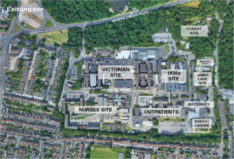 Whipps Cross Hospital Aerial View with labels