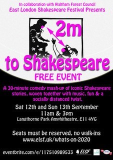 East London Shakespeare Company poster september 2020