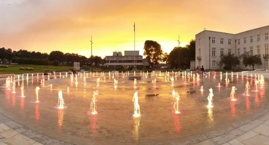 Fellowship Square at sunset