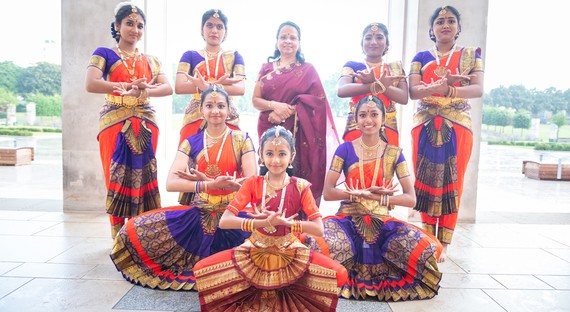 Young dancers pose for Tamil Cultural Day in Fellowship Square