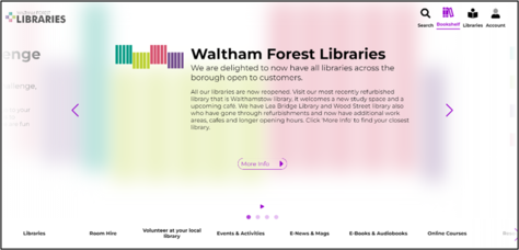 Home page for the new library portal