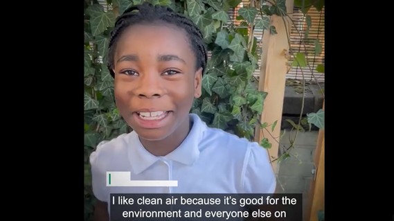 Greenleaf pupil talking about clean air