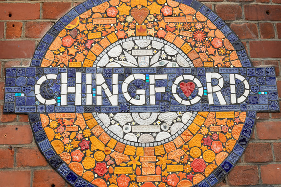 Chingford Station mosaic sign