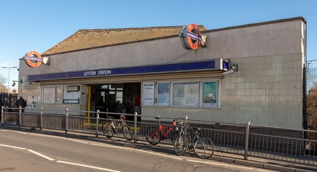 The exterior of Leyton Station