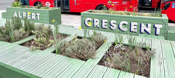 Green planters at Albert Crescent Chingford Mount