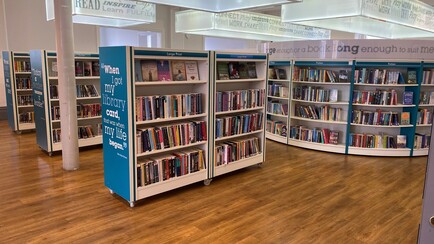 New adult fiction section at Leyton Library