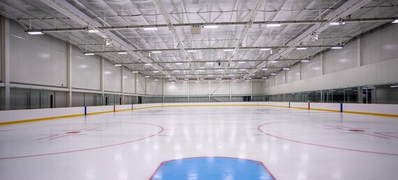 Lea Valley ice rink, with markings on the ice