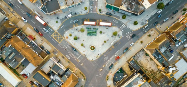 An aerial shot of Albert Crescent at Chingford Mount, E4