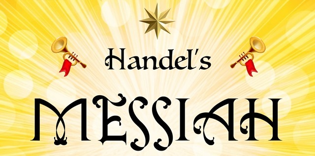 Illustration of a star and trumpets surrounding the title Handel's Messiah