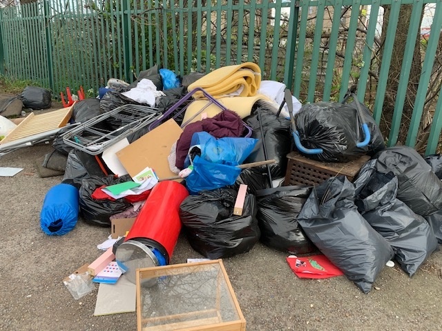 A fly tip waiting to be cleared