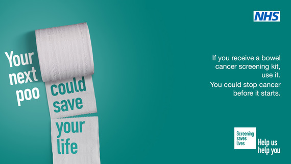 A toilet roll with the message that your next poo could save your life on it