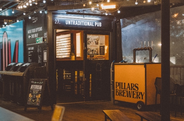 The Untraditional Pub, upstairs at CRATE St James before it opens with no people in it