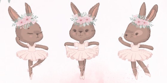 animation of bunny ballerinas