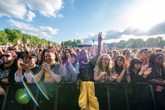 Crowd of people at a concert. 