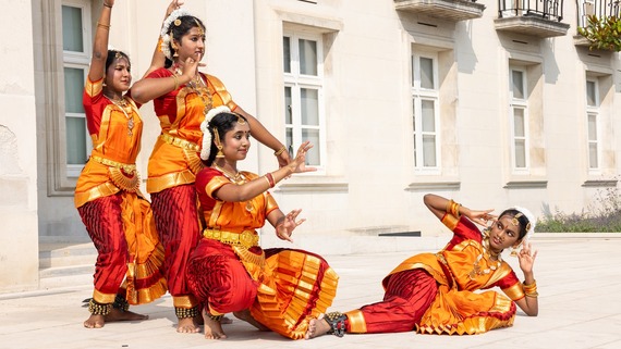 A group of Tamil dancers performing at FaithFest 2024
