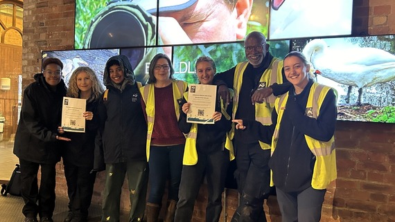 A photo of some of the staff of Walthamstow Wetlands
