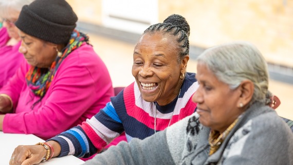 A photo of some smiling women