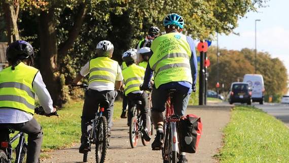 a photograph of a cycling lesson