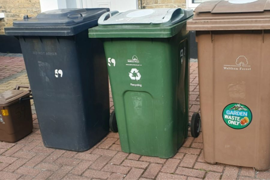 Waltham Forest bins grouped together