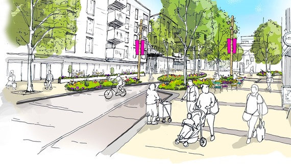 A visualisation of the Rosebank Villas in Walthamstow