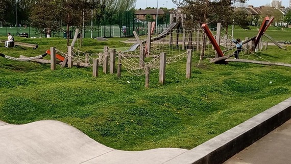 A photo of the play area at Draper's Field