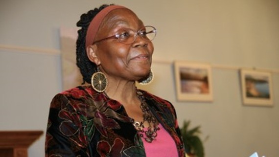 A photo of storyteller and poet Jane Ulysses Grell