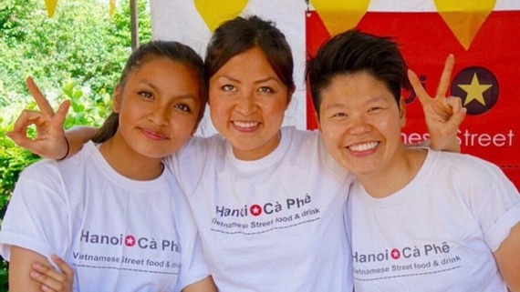 Staff from Hanoi Cà Phê, a Vietnamese street food business in Waltham Forest