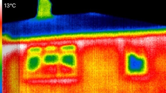 a thermal image of a house