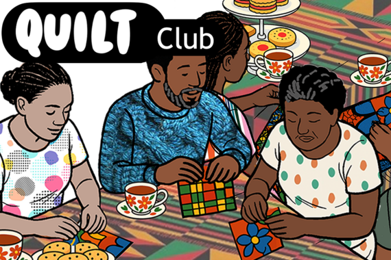 A flyer for the Windrush quilt club project